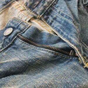 Levi's 502 デニムパンツ ウォッシュ加工 ヒゲ 34 ブルー