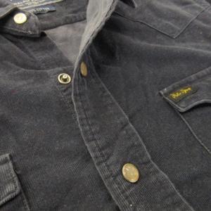 POLO SPORT ラルフローレン RALPH LAUREN ウエスタンシャツ コーデュロイ 長袖 コットン ロゴ M 紺