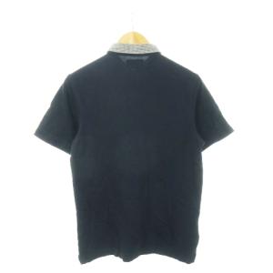 FRED PERRY ギンガムトリムシャツ ポロシャツ 半袖 ロゴ刺繍 鹿の子 切り替え チェック M 黒 ブラック M9280