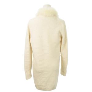 BLUGIRL カーディガン ニット ロング トッパー 長袖 カシミヤ混 フォックスファー付 毛皮 ロゴプレート 38