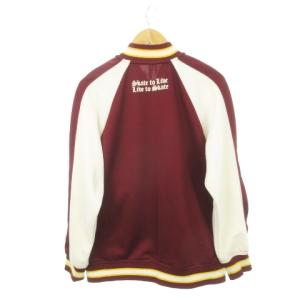 VANS トラックジャケット ジャージ ダブルジップ 配色 ライン プリント スカル ロゴ M 赤 ボルドー /AH22