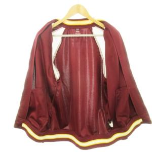 VANS トラックジャケット ジャージ ダブルジップ 配色 ライン プリント スカル ロゴ M 赤 ボルドー /AH22