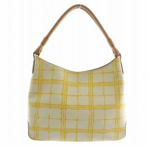 BURBERRY ワンショルダーバッグ キャンバス チェック柄 イエロー