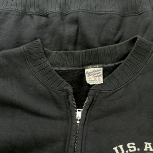 BUZZ RICKSON’S スウェット トレーナー カーディガン アウター ブルゾン フルジップ プリント 裏起毛 M 灰 グレー