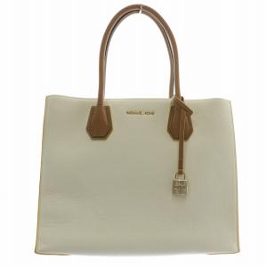 ハンドバッグ ショルダー 2WAY レザー ロゴ ゴールド金具 白 ホワイト 茶色 ブラウン 30T7GM9T9T