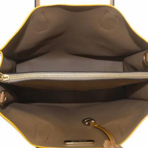 MICHAEL KORS ハンドバッグ ショルダー 2WAY レザー ロゴ ゴールド金具 白 ホワイト 茶色 ブラウン 30T7GM9T9T