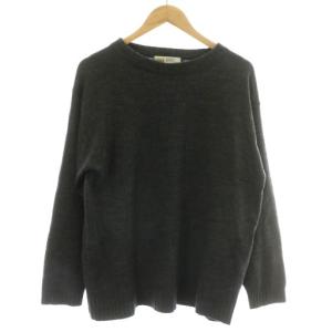 旧タグ 90s ヴィンテージ ニット セーター 長袖 ミドルゲージ ウール 英国製 イギリス製 M 灰