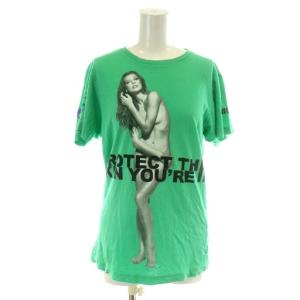 チャリティTシャツ カットソー 半袖 プリント 女性 S 緑 グリーン /MP GY12