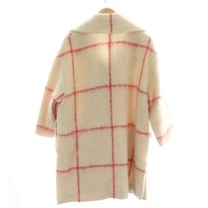 furfur チェスターコート ロング アウター チェック柄 ウール 総裏地 F ピンク ベージュ RWFC184006