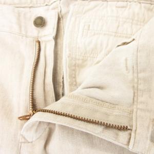 mademoiselle NON NON パンツ クロップド サブリナ コットン リネン混 麻 ストレッチ アースカラー L ベージュ /AH3