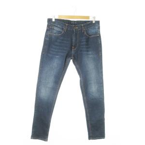 DENIM WEAR デニムパンツ ジーンズ テーパード ストレッチ 44 XS 紺 ネイビー /AO20