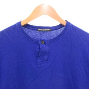 ISSEY MIYAKE MEN ヘンリーネックTシャツ 半袖 1 青 ブルー /GV GY12
