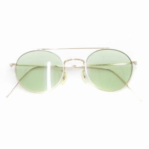 サングラス アイウェア 度なし ラウンド カラーレンズ ゴールドカラー 緑 グリーン /AE GY12