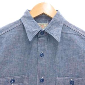 BUZZ RICKSON’S ブルー シャンブレー ワークシャツ BLUE CHAMBRAY WORK SHIRT 長袖 カジュアル