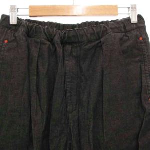 KATO` イージーデニムパンツ ジーンズ テーパード ジップフライ タック M 黒 ブラック /GV GY12