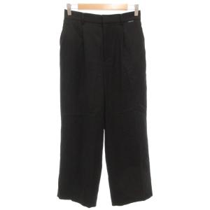 ノンノ NON NO ワイドパンツ スラックス タック 38 黒 ブラック /GV GY12