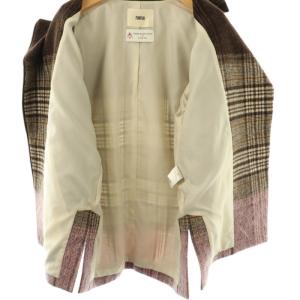furfur テーラードジャケット チェック ジップアップ F 茶 ピンク ベージュ /CX OS GY12