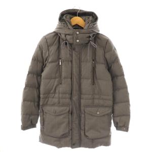 オム ダウンジャケット フード付き ラビットファー M グレー /ES GY12