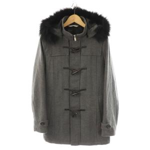 オム ダッフルコート ミドル丈 フード M グレー /ES GY12