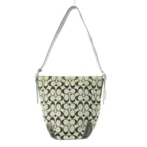 ハンドバッグ ワンショルダー キャンバス レザー 革 シグネチャー 黒 ブラック 6076 /CK13