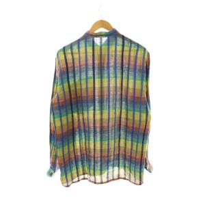 MISSONI シャツ リネン 長袖 チェック 48 グリーン マルチカラー /ES GY12