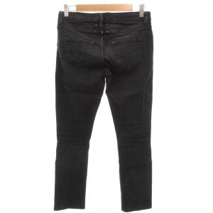 YVES SAINT LAURENT デニムパンツ ジーンズ スキニー ジップフライ ダメージ加工 ストレッチ 黒 ブラック /GV GY12
