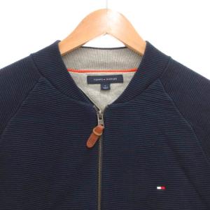 TOMMY HILFIGER ジップアップジャケット ブルゾン ロゴ刺繍 M 紺 ネイビー /GV GY12