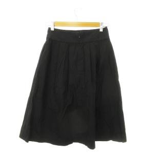 MARGARET HOWELL フレアスカート ミモレ ロング タック コットン 1 S 黒 ブラック /MN23