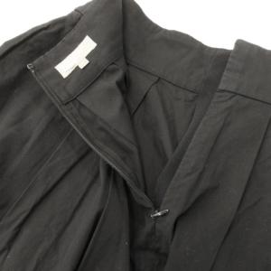 MARGARET HOWELL フレアスカート ミモレ ロング タック コットン 1 S 黒 ブラック /MN23