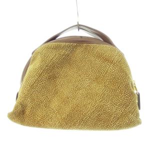 PATENTED redwall ハンドバッグ スエード レザー うずら柄 茶 ブラウン