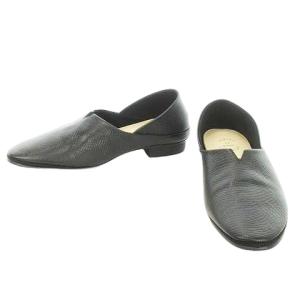 himiko ソフトバブーシュ フラットシューズ セパレート レザー 24.5cm 黒 ブラック /AH4