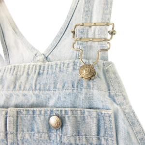 Big John WORLD WORKERS オーバーオール デニム パンツ テーパード ウォッシュ加工 ロゴ 青 ブルー