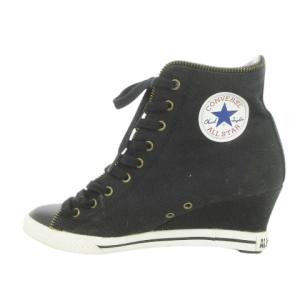 ALL STAR ハイヒールスニーカー ウェッジソール ハイカット レースアップ ロゴ ジップデザイン