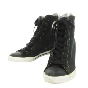 CONVERSE ALL STAR ハイヒールスニーカー ウェッジソール ハイカット レースアップ ロゴ ジップデザイン