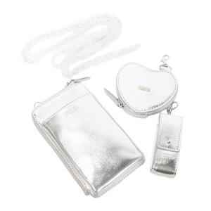 3SETマルチショルダー スマホポーチ ハート型マルチポーチ リップケース フェイクレザー チェーンショルダー