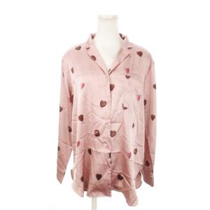 gelato pique ハートチョコ柄 シャツ＆ロングパンツセット セットアップ 上下 2点セット パジャマ 部屋着 ルームウェア