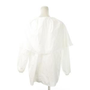 Drawer ブラウス ラウンドネック 長袖 アタッチドカラー コットン 白 ホワイト /MN15