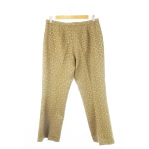 伊太利屋 GK スラックスパンツ ストレッチ アニマル レオパード ヒョウ柄 大きいサイズ 13 茶 ブラウン /CK20