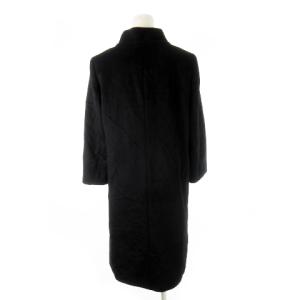 自由区 FORMAL アンゴラコート ロング丈 スタンドカラー 比翼 40 L 黒 ブラック /CK18