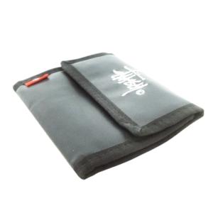 STUSSY 財布 三つ折り ミニウォレット 小銭入れあり ロゴ刺繍 ナイロン 黒 ブラック /AH20
