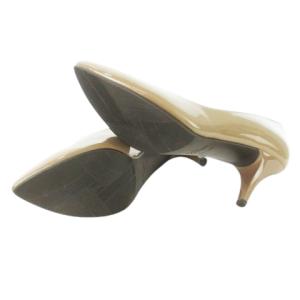 GINZA Kanematsu AQUA BELL SLENDER パテントパンプス ハイヒール アーモンドトゥ エナメル レザー 革