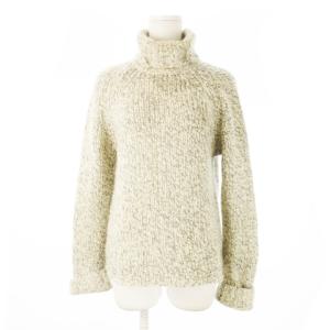 ニット セーター タートルネック 長袖 ウール ミックス S ベージュ /CK29