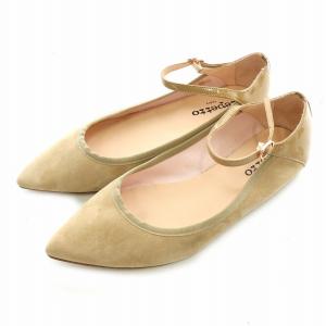 フラットシューズ スリッポン ポインテッドトゥ スエード 皮革 フランス製 39 24.5cm ピンク