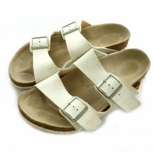 アリゾナ ARIZONA サンダル レザー 皮革 41 26.5cm 白 ホワイト 茶 ブラウン /MP