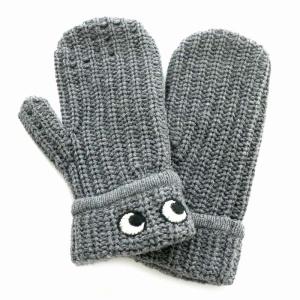Mittens Eyes 手袋 ハンドウォーマー ウール チャコール 灰 グレー 24-090-521-0006-1-0