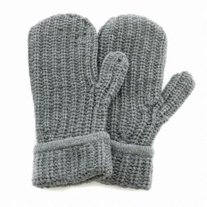 ANYA HINDMARCH Mittens Eyes 手袋 ハンドウォーマー ウール チャコール 灰 グレー 24-090-521-0006-1-0