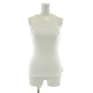 MARC JACOBS タンクトップ リブ編み ロゴ プリント XS 白 ホワイト 2P3RTP016C13 /MP