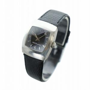 BALLY 腕時計 ウォッチ クォーツ スクエア 黒文字盤 レザーベルト シルバー色 F160-179 GY18 /MQ
