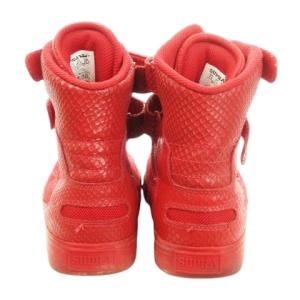 SUPRA ハイカットスニーカー シューズ ベルクロ レースアップ リザード型押し 25.5cm 赤 レッド /MN5