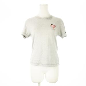 Tシャツ ラウンドネック 半袖 ロゴ刺繍 LOVE プリント ユニオンジャック ハートモチーフ 1 S